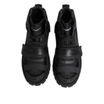 Dolce & Gabbana Black Leather Trekking Sneakers Boots Shoes
