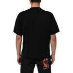 Dolce & Gabbana Black Logo Patch Cotton Men Crew Neck T-shirt