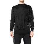Dolce & Gabbana Black Logo Polyester CrewNeck Sweatshirt Sweater, premium streetwear fashion, 100% polyester, classic black design.