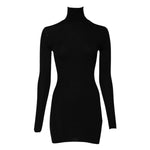 Dolce & Gabbana Black Long Sleeves Turtle Neck Mini Dress