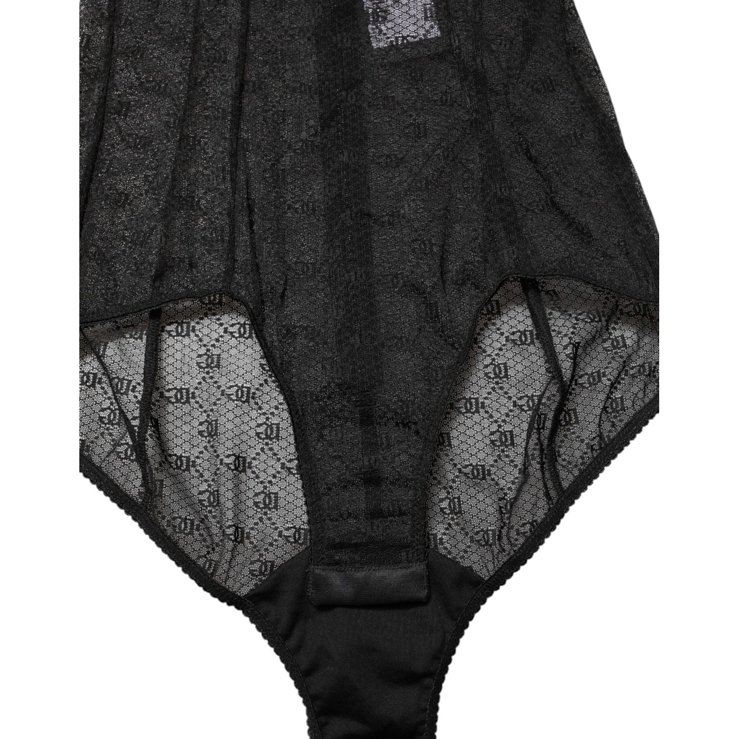Dolce & Gabbana Black Nylon Stretch Bodysuit Lingerie Underwear