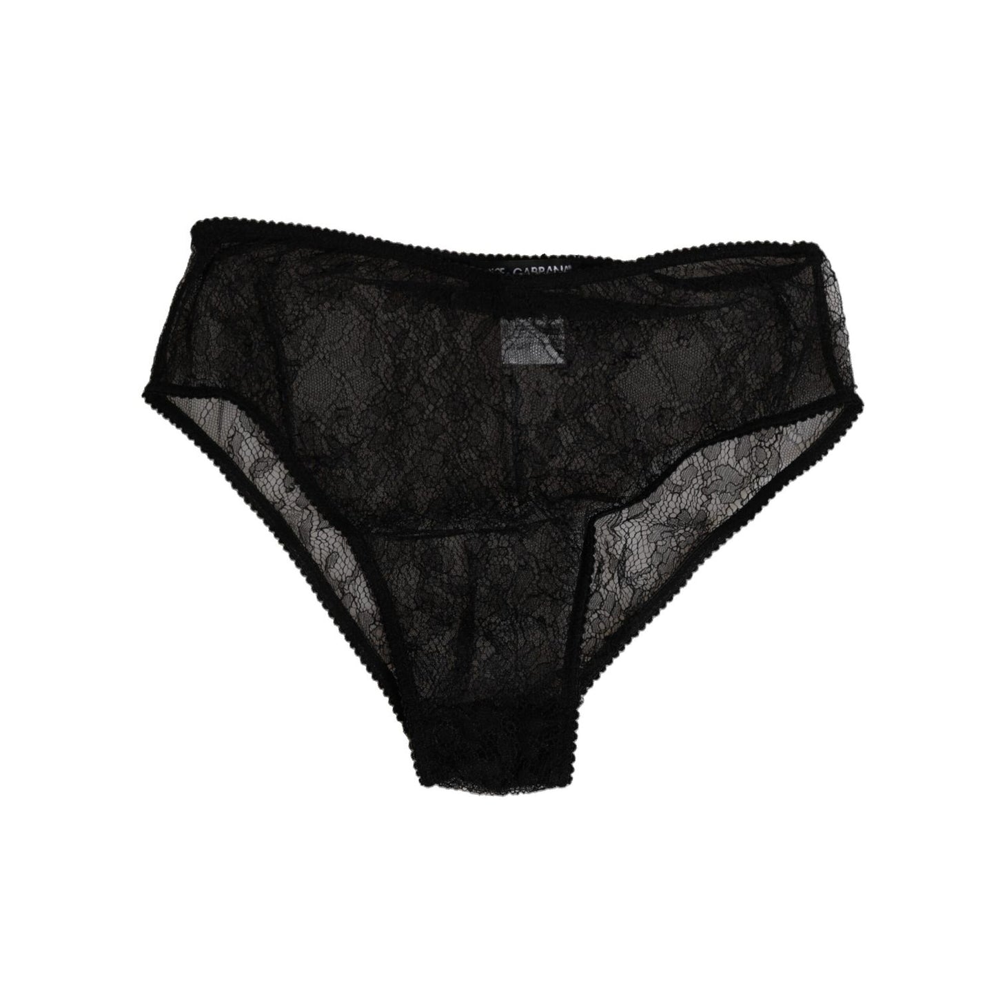 Dolce & Gabbana Black Nylon Stretch High Waist Panty Underwear