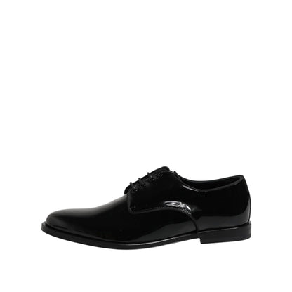 Dolce & Gabbana Black Patent Leather Derby Formal Dress Shoes