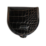 Dolce & Gabbana Black Polished Crocodile Leather Mens Coin Purse Wallet