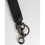 Dolce & Gabbana Black Red Logo Polyester Brass Holder Keychain Keyring