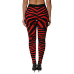 Dolce & Gabbana Black Red Nylon Logo Waisted Leggings Pants