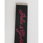 Dolce & Gabbana Black Red Polyester DG Logo Silver Men Keychain Keyring with engraved metal detail