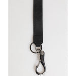 Dolce & Gabbana Black Red Polyester DG Logo Silver Men Keychain Keyring with silver-tone hardware and logo engraving