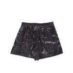 Dolce & Gabbana Black Satin Silk Elastic Men Boxer Short Swimwear with elastic waistband, crafted in luxurious silk satin for comfort and style.