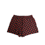 Dolce & Gabbana Black Silk Polka Dot Boxer Shorts Men Underwear with red polka dot pattern and elastic waistband.