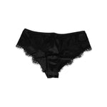 Dolce & Gabbana Black Silk Satin Floral Lace Panty Brief Underwear