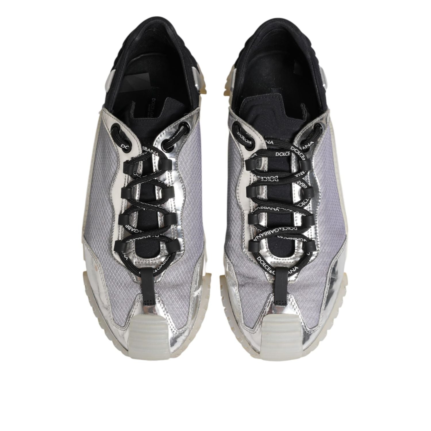 Dolce & Gabbana Black Silver NS1 Men Low Top Sneakers Shoes