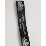 Dolce & Gabbana Black Silver Nylon DG Crown Men's Holder Keychain Keyring