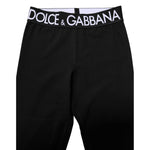 Dolce & Gabbana Black Silver Nylon Skinny Men Leggings Pants