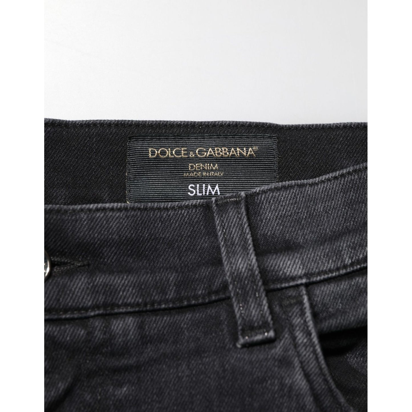 Dolce & Gabbana Black Slim Fit Stretch Men Denim Pants Jeans