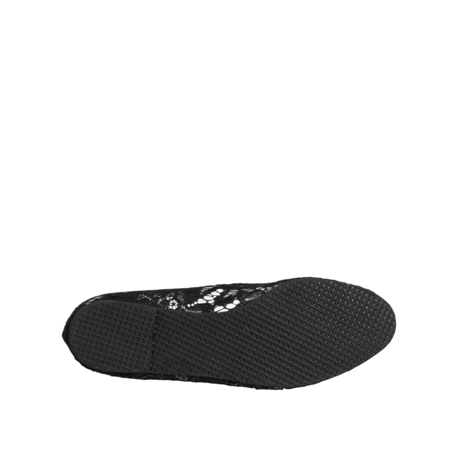 Dolce & Gabbana Black Taormina Lace Slip On Flats Shoes