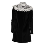 Dolce & Gabbana Black Velvet Lace Collared Embellished Dress