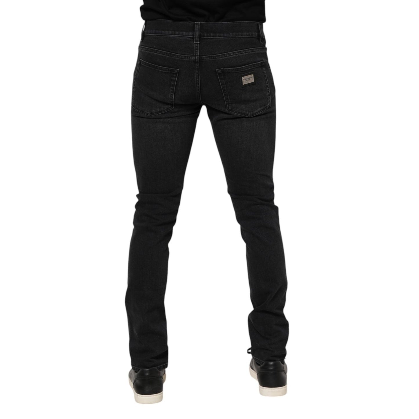 Dolce & Gabbana Black Washed Cotton Skinny Denim Jeans