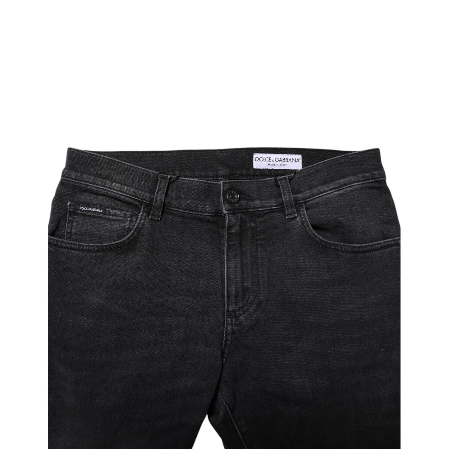 Dolce & Gabbana Black Washed Cotton Skinny Denim Jeans