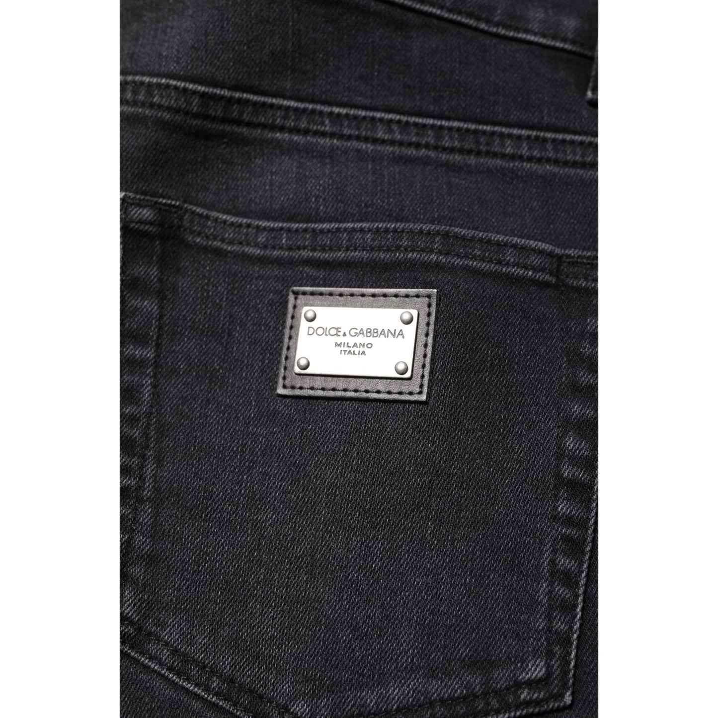 Dolce & Gabbana Black Washed Cotton Skinny Denim Jeans