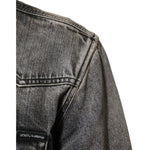 Close-up of Dolce & Gabbana Black Washed Cotton Snap Long Sleeve Casual Shirt with western-style stitching and distressed finish.