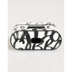 Dolce & Gabbana Black White Leather Monogram Print Logo Holder Airpods Case