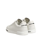 Dolce & Gabbana Black White Leather Portofino Sneaker Shoes