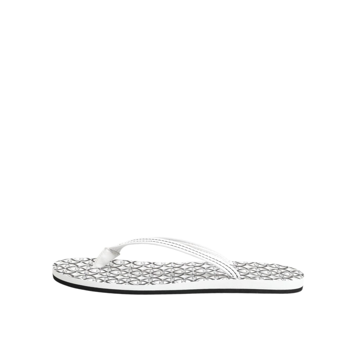 Dolce & Gabbana Black White Logo Beachwear Flats Slipper Shoes, calf leather, made in Italy, exclusive craftsmanship.