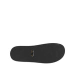 Sole view of Dolce & Gabbana Black White Logo Beachwear Flats Slipper Shoes made from calf leather, featuring logo detail. Made in Italy.