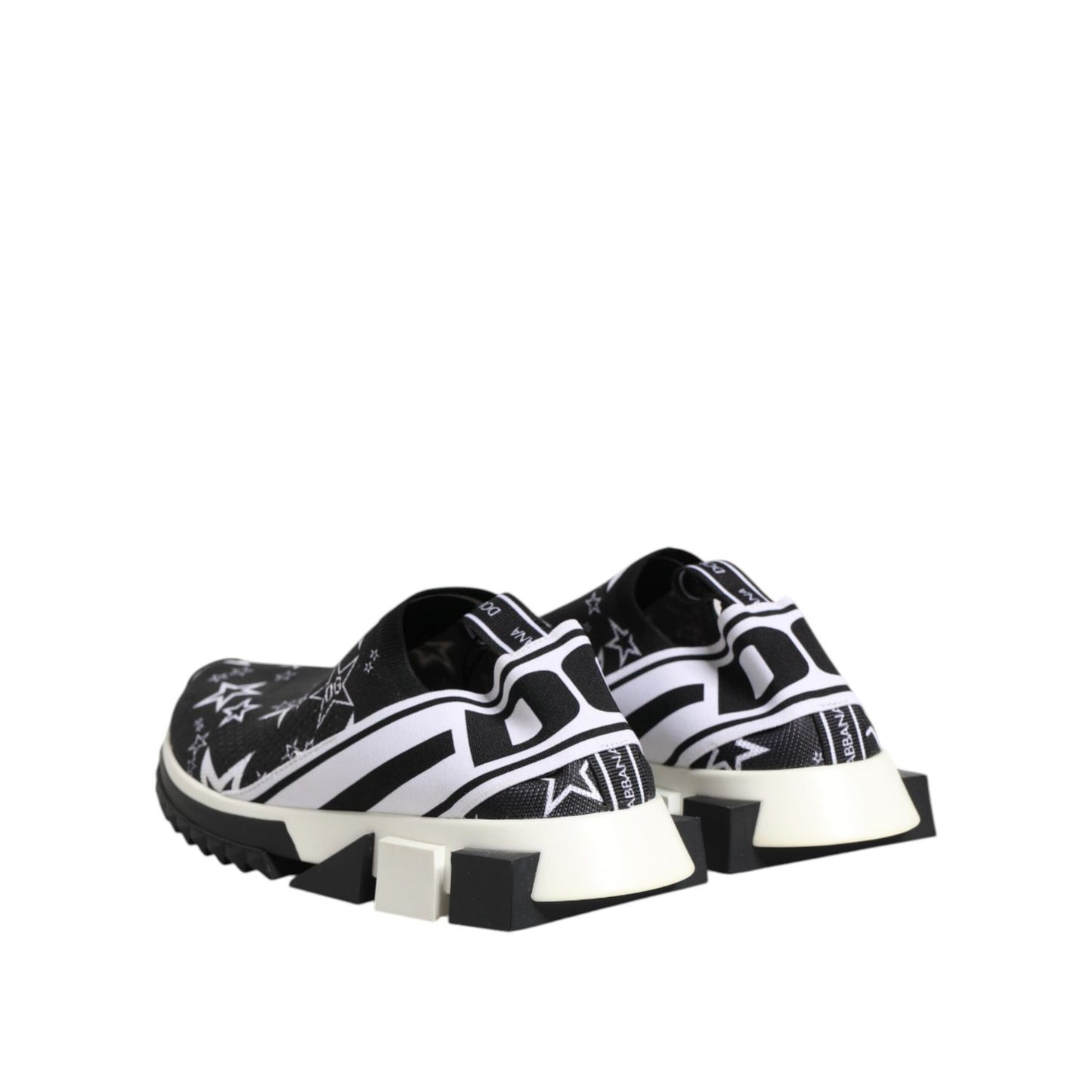 Dolce & Gabbana Black White Sorrento Low Top Sneakers Shoes with logo details and rubber sole, showcasing high craftsmanship.
