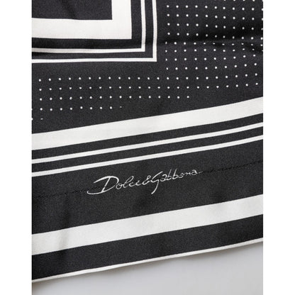Dolce & Gabbana Black White StripeDot Print Casual Polo Shirt