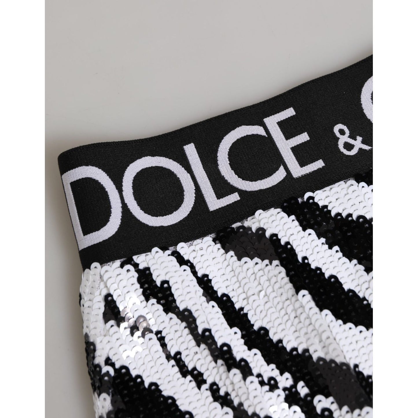 Dolce & Gabbana Black White Stripes High Waist Panty Underwear