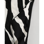 Close-up of Dolce & Gabbana Black White Zebra Print Slip Briefs Underwear showcasing elegant zebra pattern and detailed stitching.
