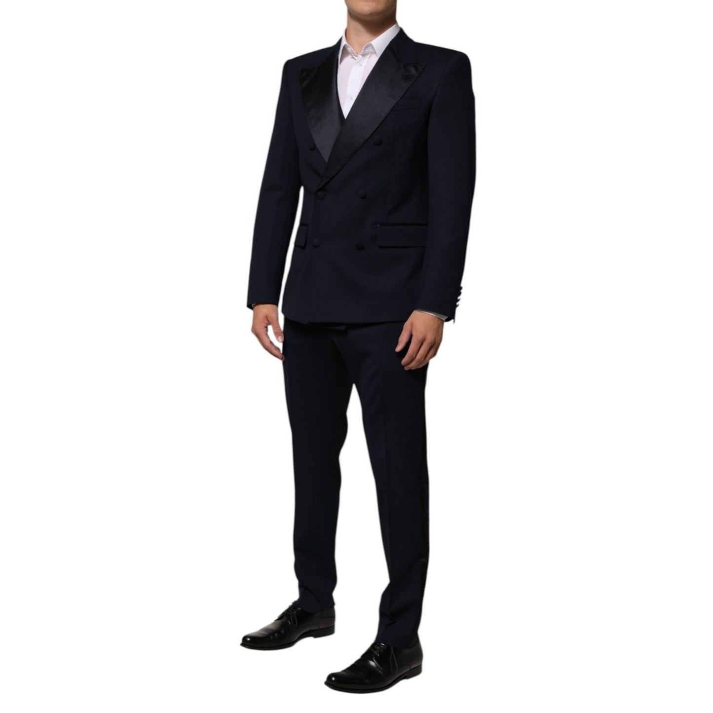 Dolce & Gabbana Black Wool 3 Piece Slim Fit Formal Men Suit