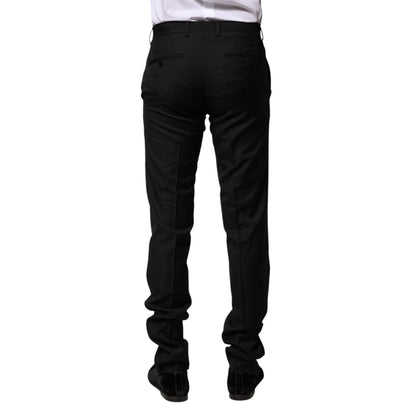 Dolce & Gabbana Black Wool Formal Men Slim Pants
