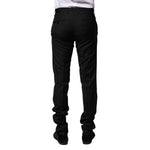 Dolce & Gabbana Black Wool Formal Men Slim Pants
