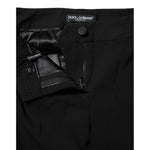 Dolce & Gabbana Black Wool Mid Waisted Tapered Dress Pants