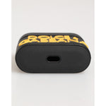 Dolce & Gabbana Black Yellow Rubber Logo Embossed Accessory Airpods Case with durable rubber and embossed DG logo, stylish and protective.