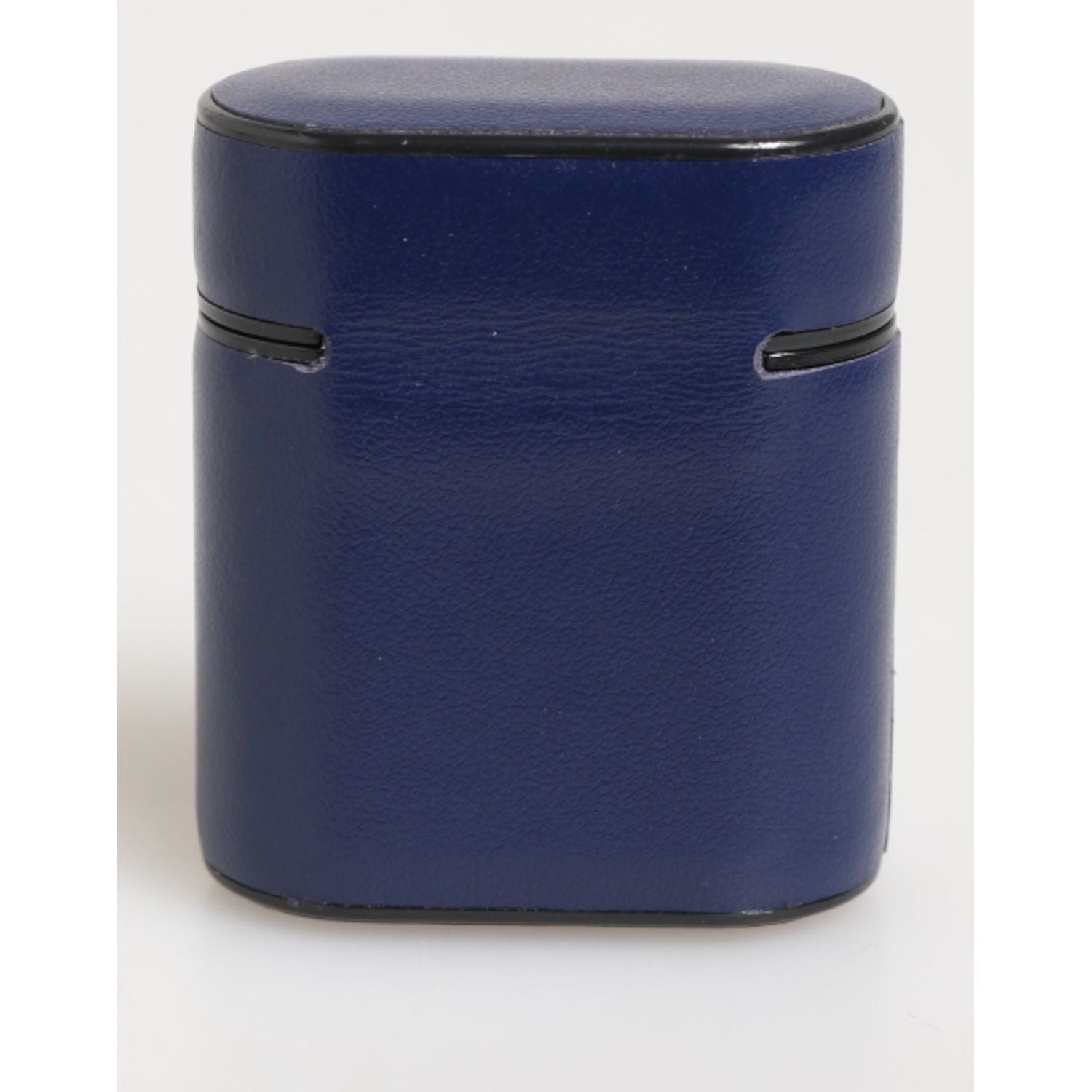 Dolce & Gabbana Blue Leather Logo Print Flip Holder Men Airpods Case