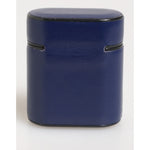 Dolce & Gabbana Blue Leather Logo Print Flip Holder Men Airpods Case, premium calfskin, sleek design.