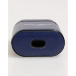 Dolce & Gabbana Blue Leather Logo Print Flip Holder Men Airpods Case with sleek design and premium calfskin leather displayed.