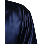 Dolce & Gabbana Blue Oversize Silk Satin Long Sleeves Shirt