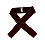 Dolce & Gabbana Bordeaux Cotton Silk Fringe Shawl Wrap Scarf, burgundy color, 50% cotton, 50% silk, made in Italy, 158cm x 10cm