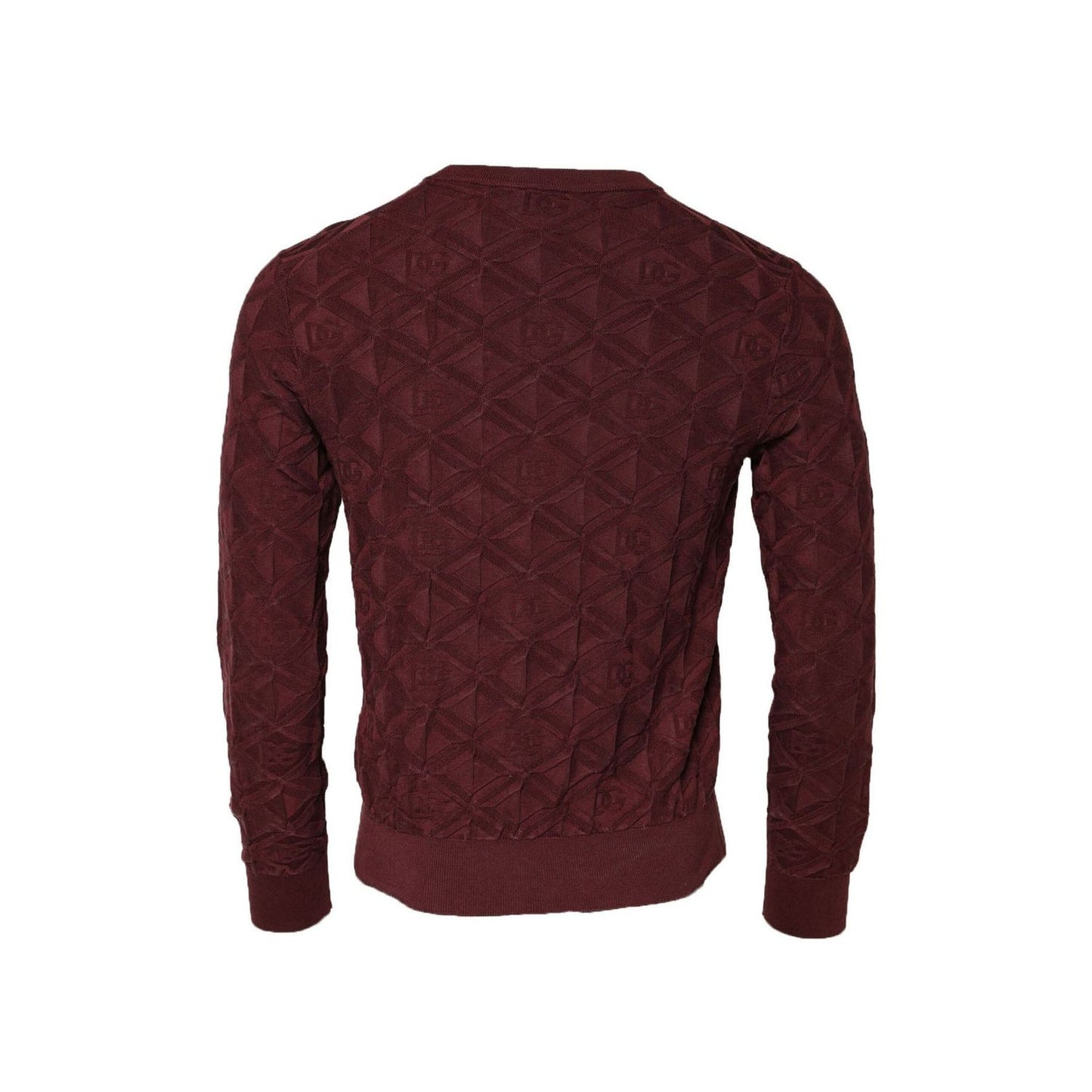 Dolce & Gabbana Bordeaux Silk Knit Crew Neck Pullover Sweater