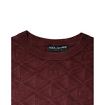 Dolce & Gabbana Bordeaux Silk Knit Crew Neck Pullover Sweater