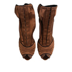 Dolce & Gabbana Brown Bette High Heeled Ankle Boots Shoes