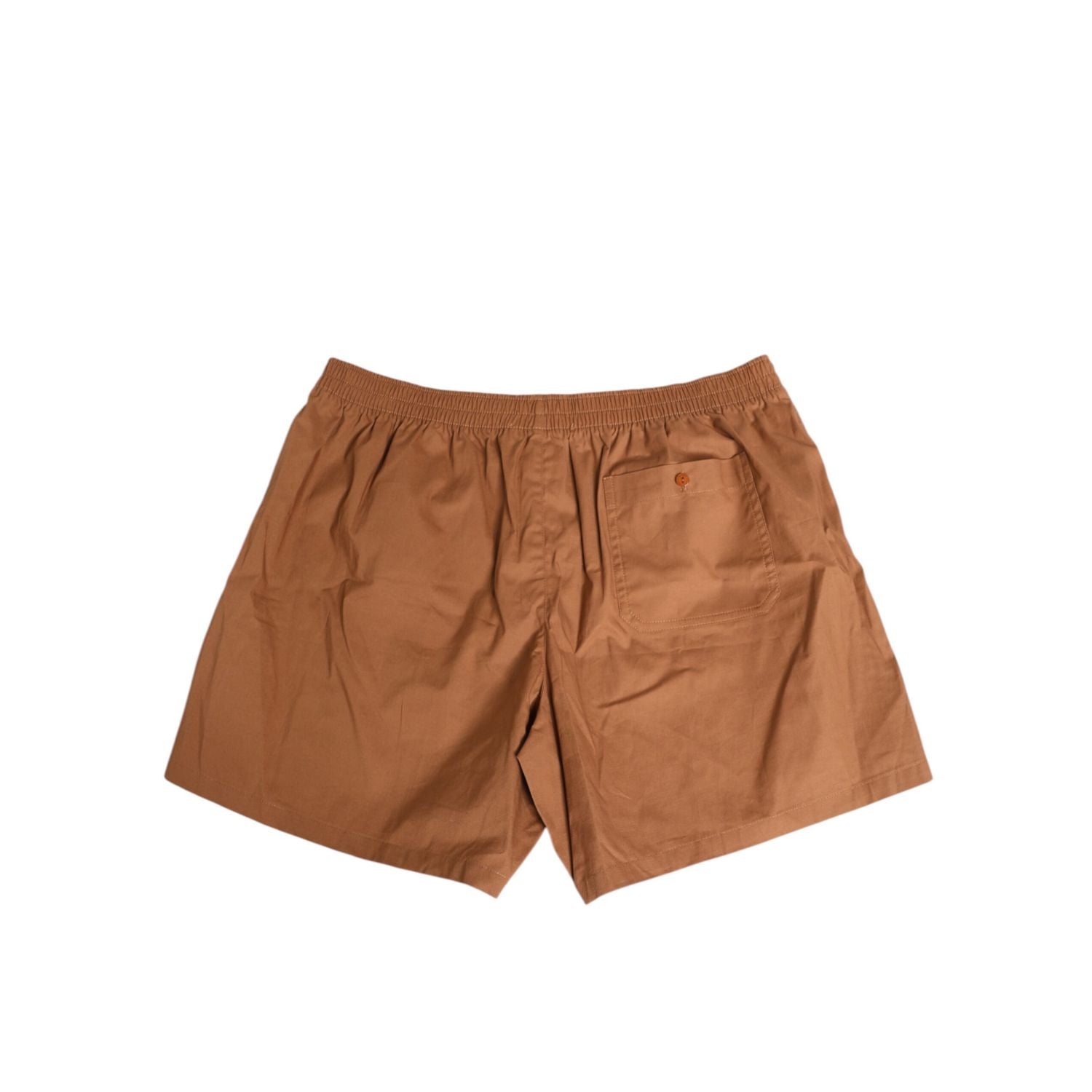 Dolce & Gabbana Brown Cotton Boxer Waistband Short Swimwear