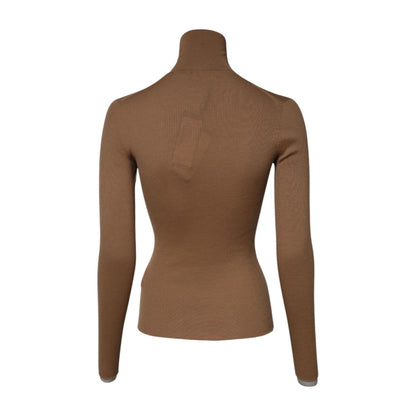 Dolce & Gabbana Brown Knit Long Sleeves Turtleneck Sweater