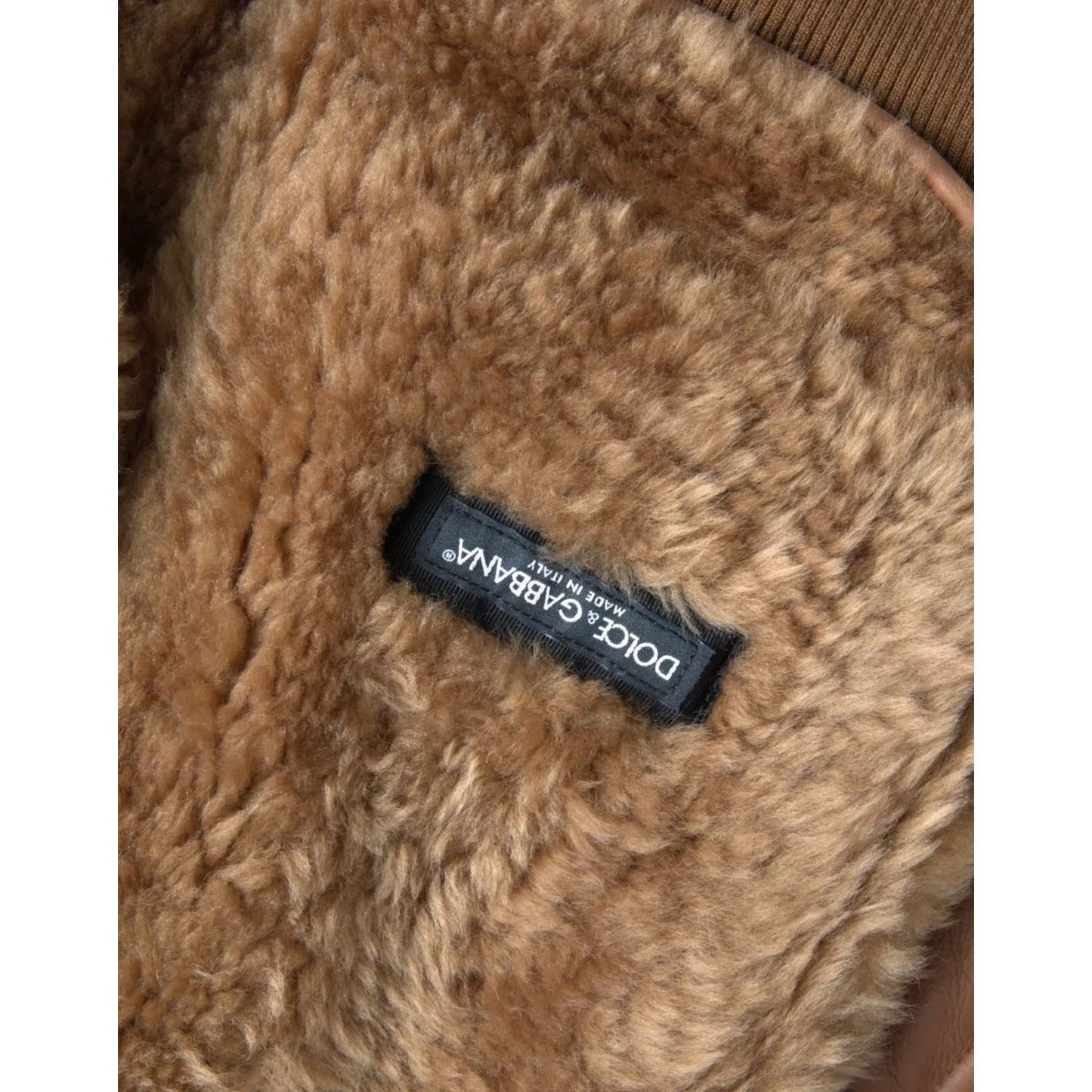 Dolce & Gabbana Brown Leather Fur Button Biker Coat Jacket