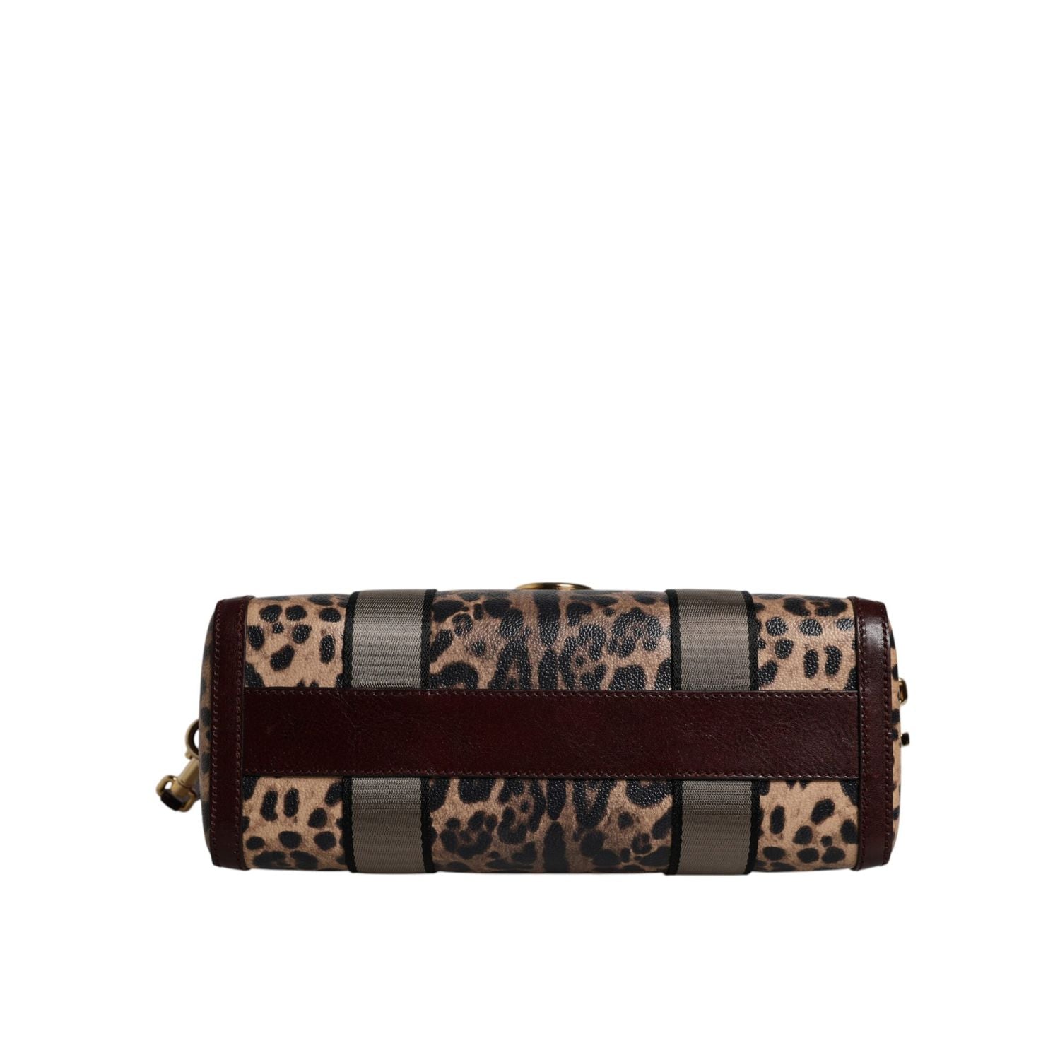 Dolce & Gabbana Brown Leopard Leather Shoulder Strap Duffle Bag